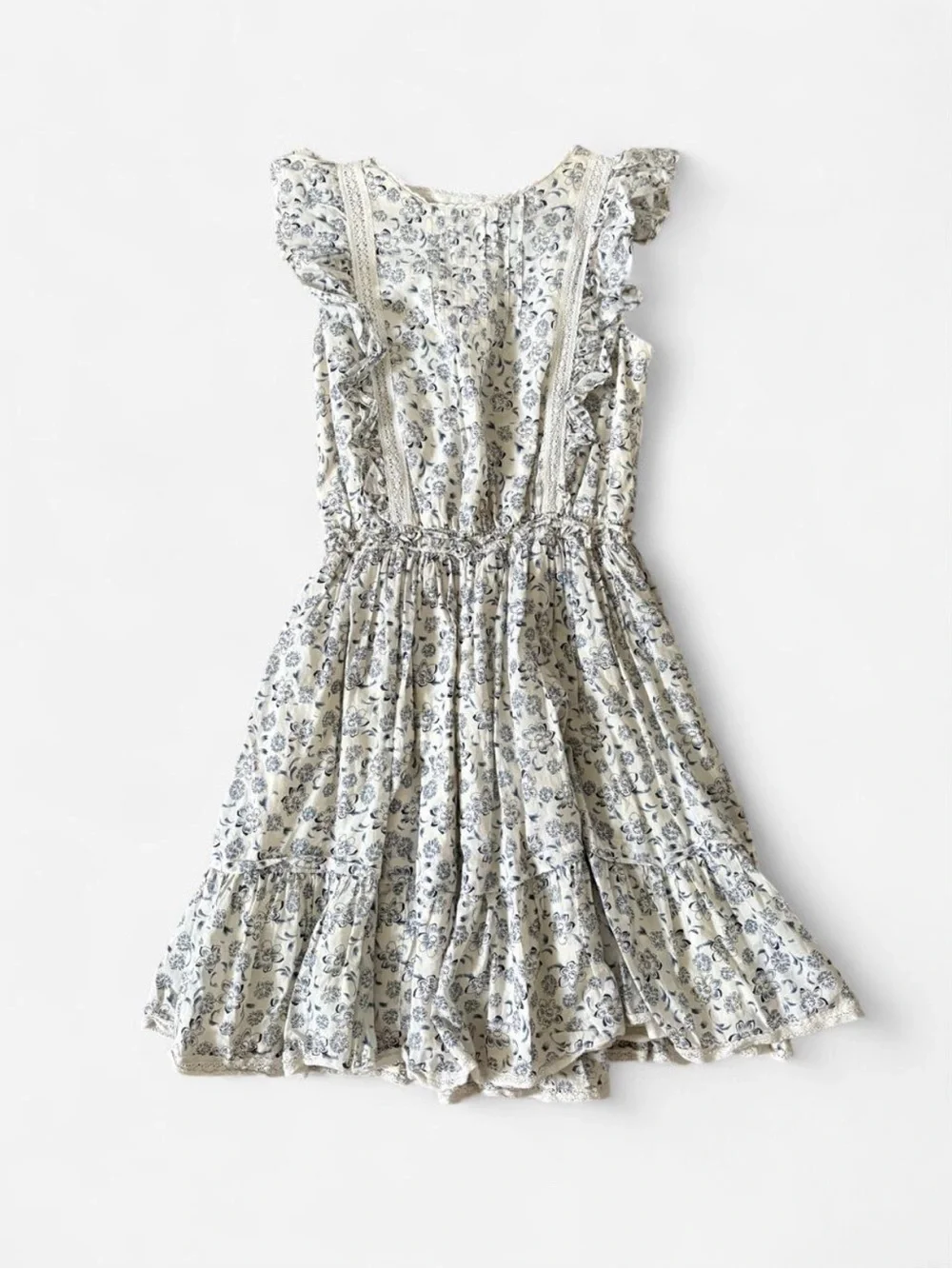Polo by Ralph Lauren Cream Dress with Blue Floral Print